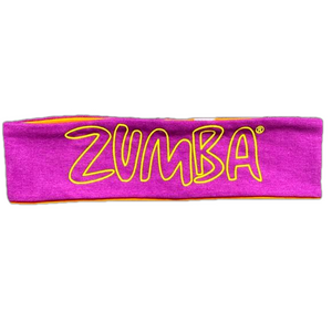 Zumba Fitness "Feel The Music" Purple/Orange Reversible Headband - NWT